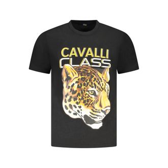Cavalli Zwarte Katoenen T-Shirt voor Mannen