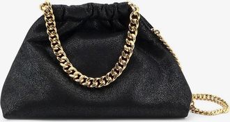 Stella McCartney Womens Shoulder Bag Falabella Mini Shaggy Deer Black Fabric