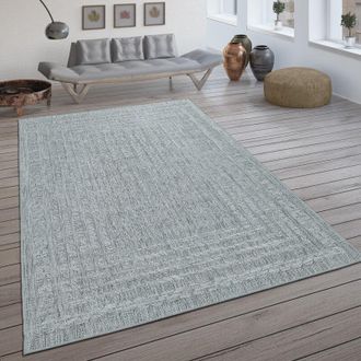 Paco Home Paco Home Alfombra Interior Exterior Tejido Plano Escandinava Efecto Sisal Gris Claro 120x170 Cm