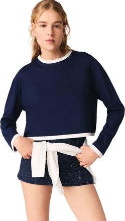 Maje Layered-effect T-shirt in Navy at Nordstrom, Size X-Small