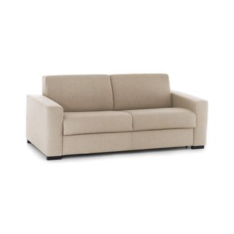 Dmora Sof&aacute; Fijo Desteve, Sof&aacute; De 2 Plazas, 100% Made In Italy, Sof&aacute; De Sal&oacute;n En Tela Tapizada, Con Reposabrazos Est&aacute;ndar, Cm 180x95h90, Beige - Dmora
