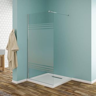 OEM Parete Walk-in In Vetro Temperato Opaco 8mm Con Profili Cromo H190 - 80 Cm