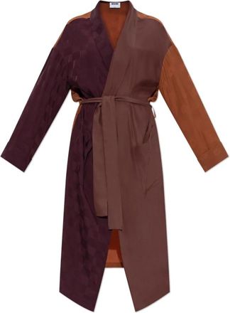 Moschino Kimono met een riem - Dames - Jas met riem - Bruin - S - Satijn - Jassen