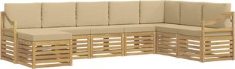 vidaXL Conjunto De Sof&aacute;s De Exterior 8 Uds. Y Beige Poli&eacute;ster Vidaxl