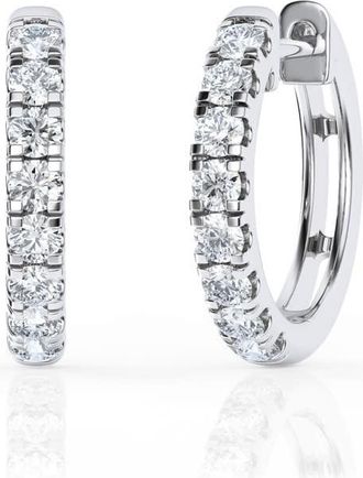 Grown Brilliance 1/2 Carat Lab Grown Diamond Huggie Hoop in 14K White Gold