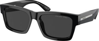 Prada PR 25ZSF Asian Fit Polarized 1AB08G Mens Sunglasses Black Size 56