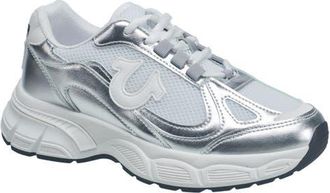 True Religion Dreezy Chunky Logo Sneaker in Silver at Nordstrom, Size 10