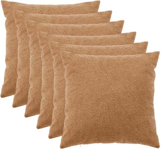 vidaXL Funda De Almohada 6 Pcs Heerlen Beige 55 X 55 Cm Boucl&eacute; Vidaxl