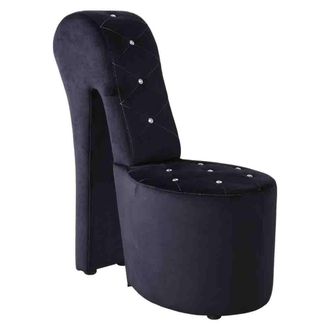 Best Master Furniture Tristram 19 Velvet High Heel Shoe Chair in Black
