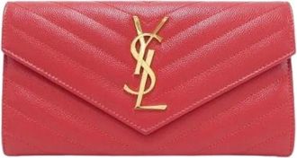Saint Laurent Pre-owned Wallets, female, Red, Size: ONE SIZE Pre-owned Leather Wallet