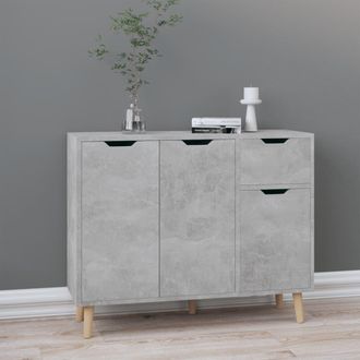 vidaXL Credenza Grigio Cemento 90x30x72 Cm In Legno Multistrato - Vidaxl