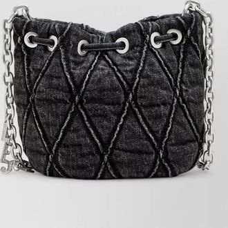 Diesel na small quilted denim bucket bag