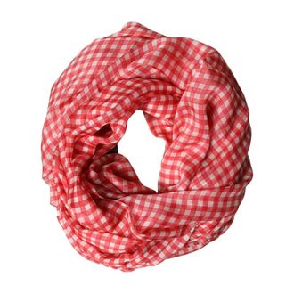 Dolce & Gabbana Accessoires, Heren, Rood, ONE Size, Gevlamde Zijden Nek Sjaal Stola