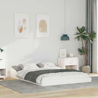 vidaXL Bed Frame White 120 x 200 cm Solid pine wood Vidaxl