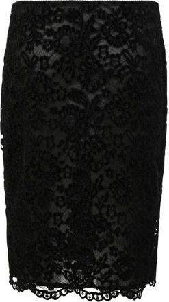 Des_Phemmes Gonna a Tubino in Pizzo - - Skirts - Donna - Nero - S