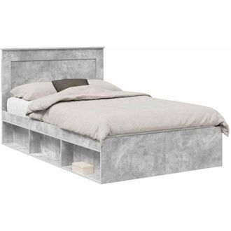 vidaXL vidaXL Struttura del letto Calcestruzzo 120 x 190 cm Pino massello