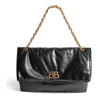 Balenciaga (WMNS) Balenciaga Monaco Large Chain Bag Black 7659332AAR81000