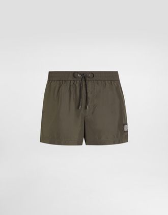 Dolce & Gabbana Short Swim Boxers In Canvas - Man Beachwear Multicolor 2