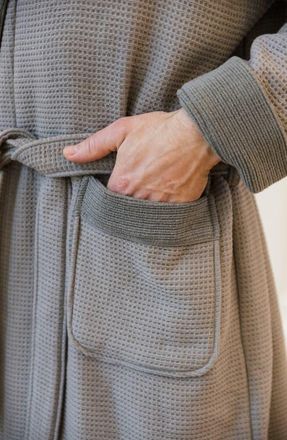Cozy Earth Waffle Terry Robe in Charcoal at Nordstrom, Size Xx-Large