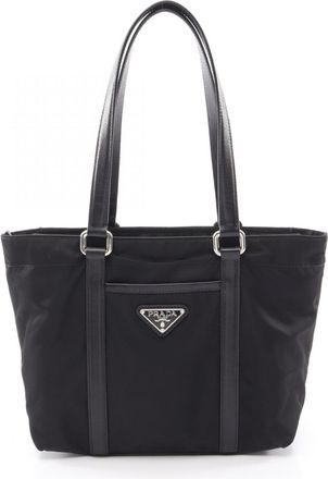 Prada Black Nylon Saffiano Handbag Tote Bag (Pre-Owned)