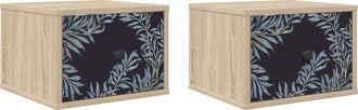 vidaXL Mesita De Noche De Pared Dokkum 2 Uds. Roble Sonoma Vidaxl