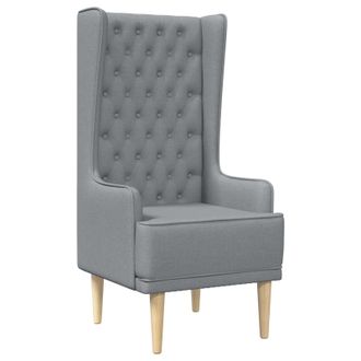 vidaXL Silla De Respaldo Alto Con Capiton&eacute; Con Botones Gris Claro Tela Vidaxl
