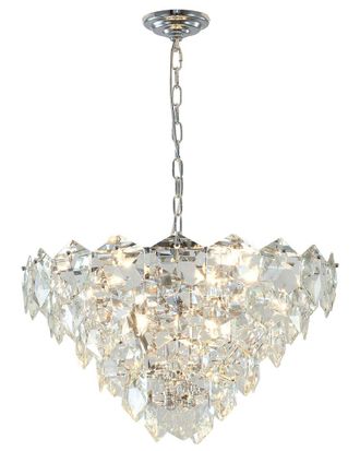 Bethel International 12-Light 24in Chandelier with Hanging Crystals