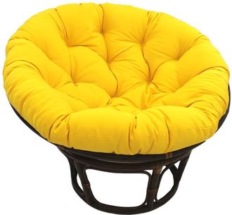 International Caravan Inc 42-Inch Rattan Papasan Chair with Solid Twill Cushion