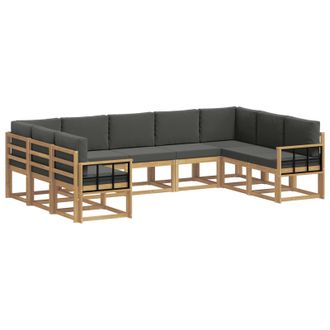 vidaXL Conjunto De Sof&aacute;s De Exterior 9 Pcs Blanco Y Antracita Vidaxl