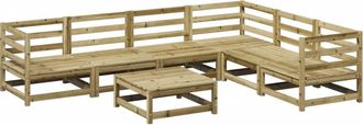 vidaXL Juego De Sof&aacute;s De Jard&iacute;n 7 Pzas Madera De Pino Impregnada Vidaxl