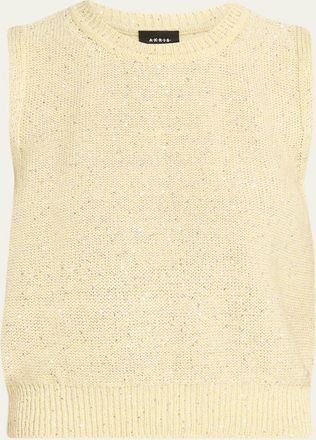 Akris Sleeveless Sequined Linen Cotton Sweater