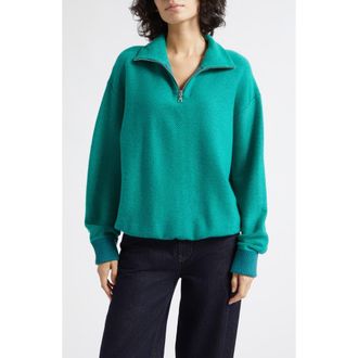 Johnstons of Elgin Reel Cashmere Quarter Zip Sweater in Nouveau Green Pigment at Nordstrom, Size Medium