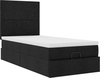 vidaXL Cama Otomana Con Colch&oacute;n Negra 90x200 Cm Tela Vidaxl