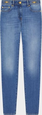 Versace Stone-Washed Denim Skinny-Leg Pants