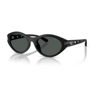 Diesel Sunglasses, female, Black, 53 MM, Oval Sunglasses with Cut-Out Details
