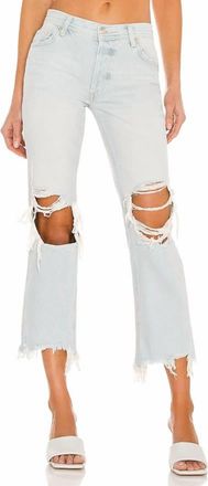 Free People Maggie Mid-Rise Straight Jeans In Paradise Blue
