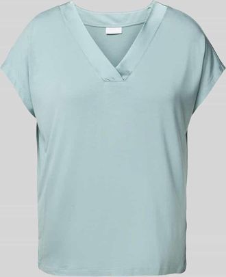 Jake*s T-Shirt mit V-Ausschnitt in Eisblau, Größe 34