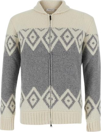 KANGRA Cardigan Zip Fantasia - Heren - Vesten - Beige - 2XL - Wol - Truien & Vesten