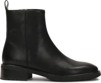 Kazar Lage leren laarzen met rits - Dames - Enkellaarsjes - Zwart - 38 EU - Leer - Schoenen