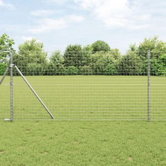 Berkfield Home Euro Fence 1.4x10 m Galvanised Steel in Grey