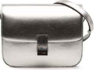 Celine Pre-owned Womens Classic Box Shoulder Bag - Silver Leather - One Size