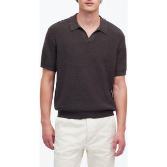 Madewell Johnny Collar Waffle Knit Polo in Dark Surplus at Nordstrom Rack, Size Medium