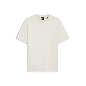BOSS Regular-fit T-shirt in cotton with raised jacquard structure