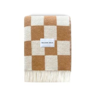 Maison Deux Checkerboard Blanket in Open Brown at Nordstrom, Size Medium