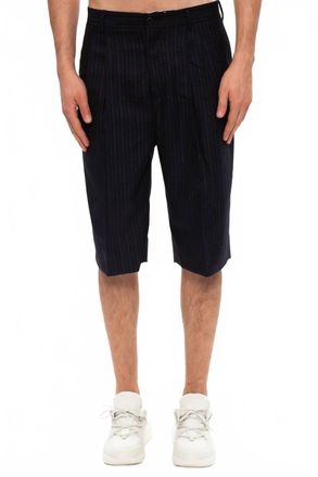 Ferragamo Mens Pinstriped Shorts In Navy