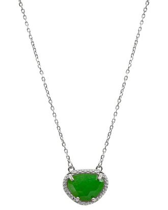 Adornia Adornia Fine Jewelry Silver 2.00 Ct. Tw. Emerald May Birthstone Necklace