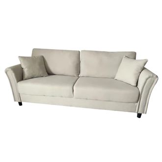 Concept Usine Sof&aacute; recto en tela beige de 4 plazas