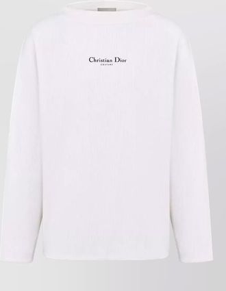 Dior long sleeve ribbed texture jersey top
