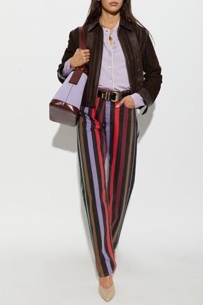 Versace Leather Jacket, Womens, Brown