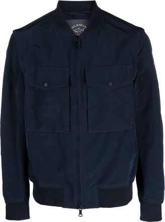 Paul & Shark flap-pocket zip-fastening bomber jacket - men - Nylon/Polyester/Nylon - S - Blue